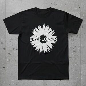 Badflower Band Daisy Logo Black Graphic Tee Rock Music Fan Gift